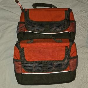 Set Of TWO Orange and Olive Geen Men's/Boy's Lunch Bag